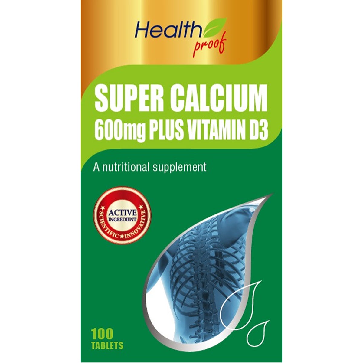 Health Proof Calcium + Vitamin D3 100 Tablets — authentic Hong Kong health & beauty
