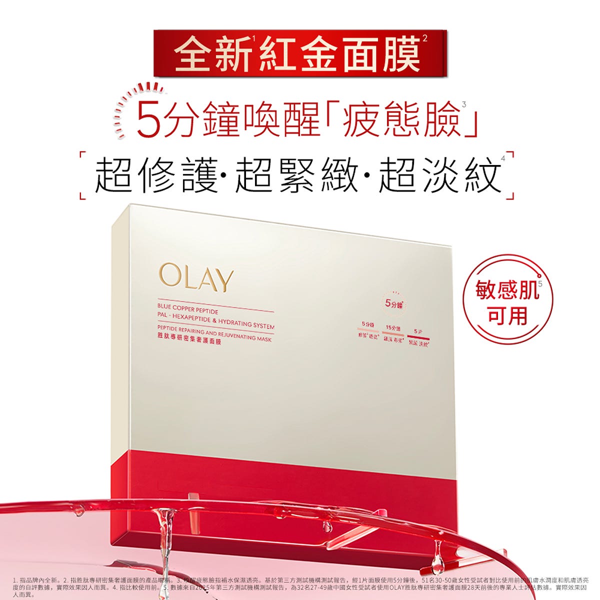 Olay Peptide Intensive Treatment Mask 5 Sheets — authentic Hong Kong health & beauty