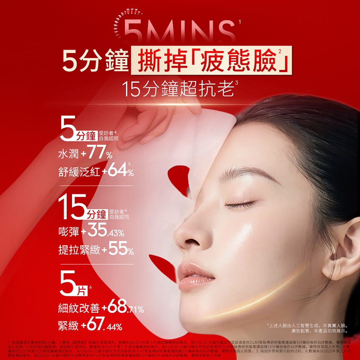 Olay Peptide Intensive Treatment Mask 5 Sheets — authentic Hong Kong health & beauty
