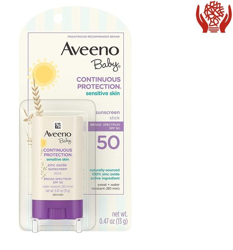 Aveeno baby SPF 50 Sensitive Skin Mineral Sunscreen Stick, 13 grams (New and Old — authentic Hong Kong health & beauty