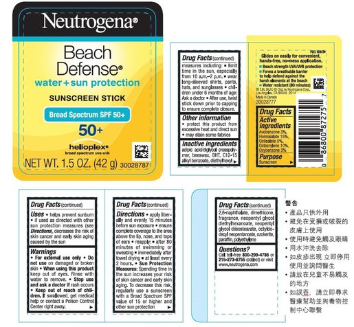 Neutrogena Beach Defense Water-Resistant Body Sunscreen Stick with Broad Spectrum SPF 50+ 42 g (New and Old Pac — authentic Hong Kong health & beauty