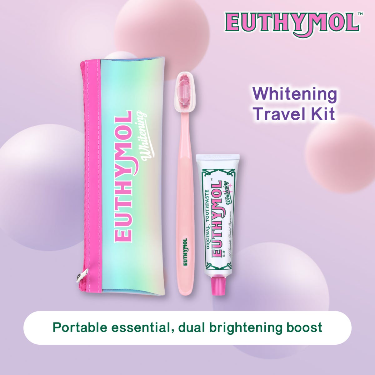 EUTHYMOL美白牙膏牙刷旅行套裝(美白牙膏40克+亮白潔淨牙刷1支) 1套 — authentic Hong Kong health & beauty