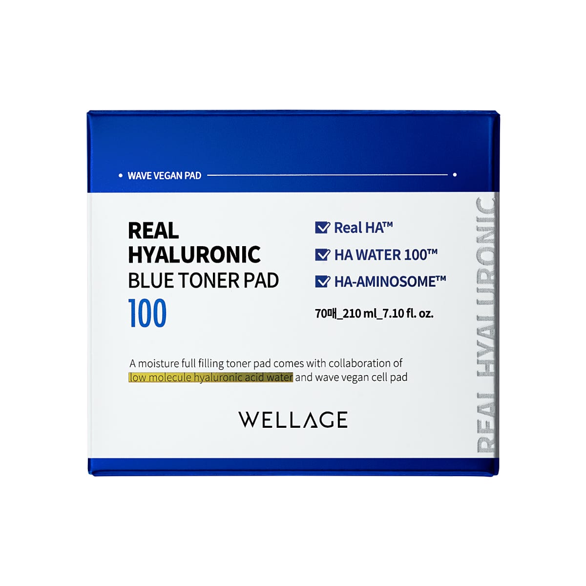 Wellage唯拉珠100%純透明質酸保濕精華爽膚棉片 70片 — authentic Hong Kong health & beauty