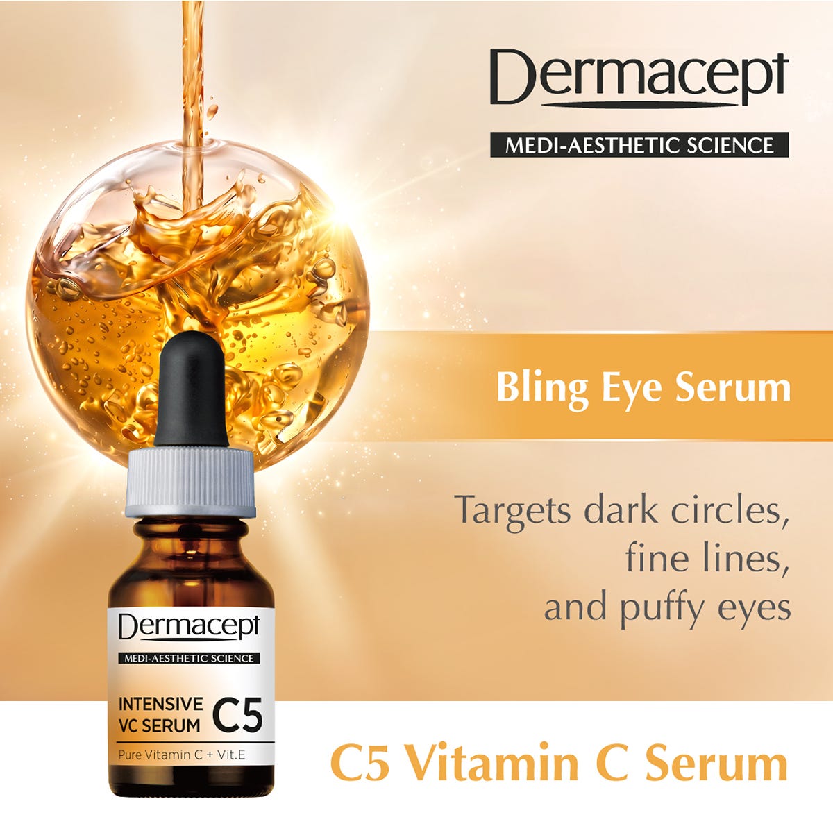 Dermacept C5 Pure Vitamin C Serum 12ml — authentic Hong Kong health & beauty