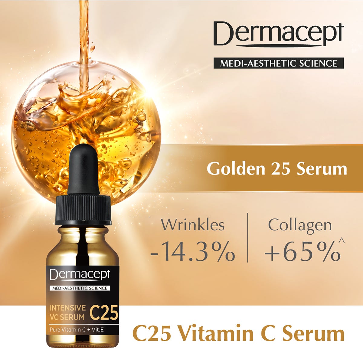 Dermacept C25 Pure Vitamin C Serum 12ml — authentic Hong Kong health & beauty