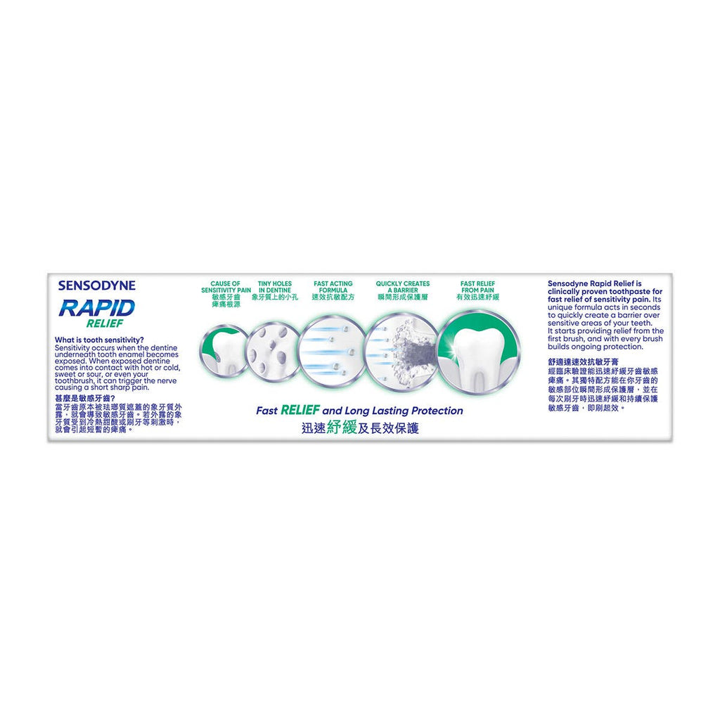Sensodyne舒適達速效抗敏薄荷配方牙膏 100克 — authentic Hong Kong health & beauty