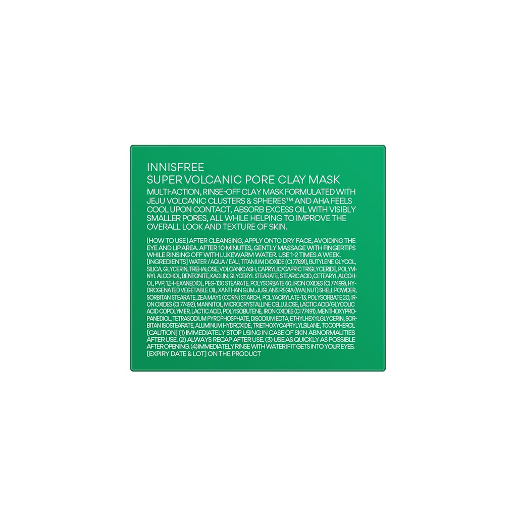 Innisfree Super Volcanic Pore Clay Mask 80ml — authentic Hong Kong health & beauty
