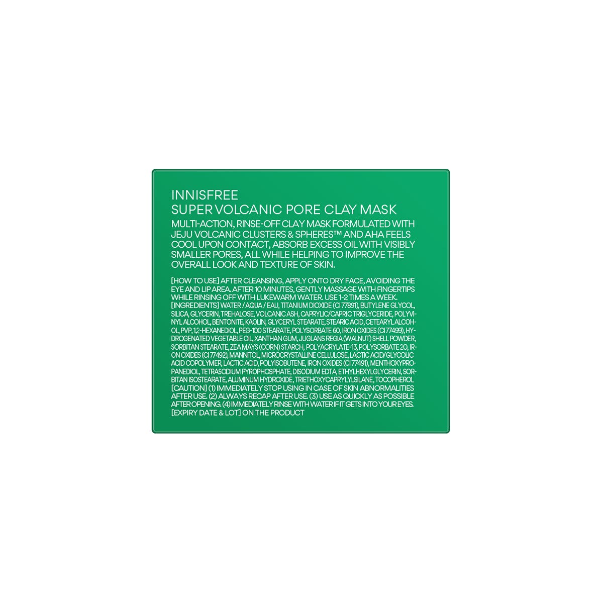 Innisfree Super Volcanic Pore Clay Mask 80ml — authentic Hong Kong health & beauty