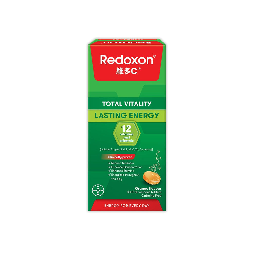 Redoxon Vitamin C + B Complex Energy Effervescent Orange 30 Tablets — authentic Hong Kong health & beauty