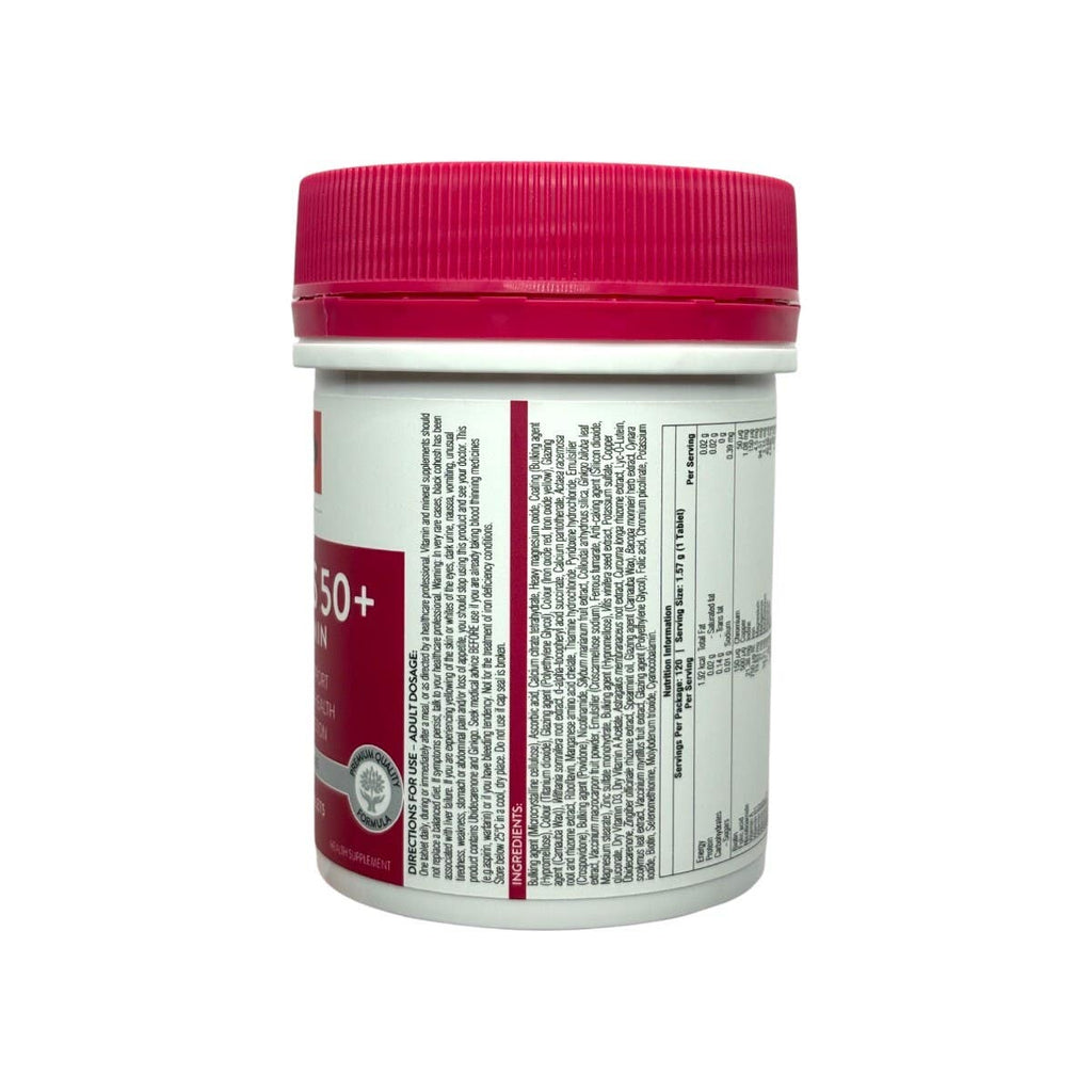 Swisse Ultivite 50+ Women's Multivitamin 120 Tablets — authentic Hong Kong health & beauty