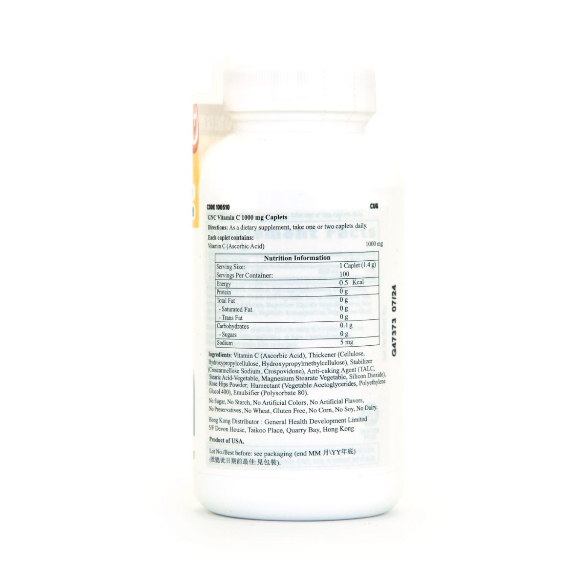 GNC Vitamin C 1000mg with Rosehip 100 Capsules — authentic Hong Kong health & beauty