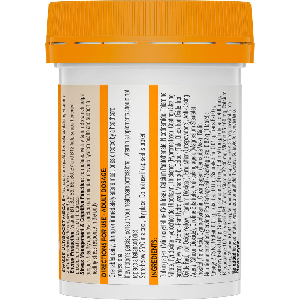 Swisse Ultiboost Vitamin B+ 60 Tablets — authentic Hong Kong health & beauty