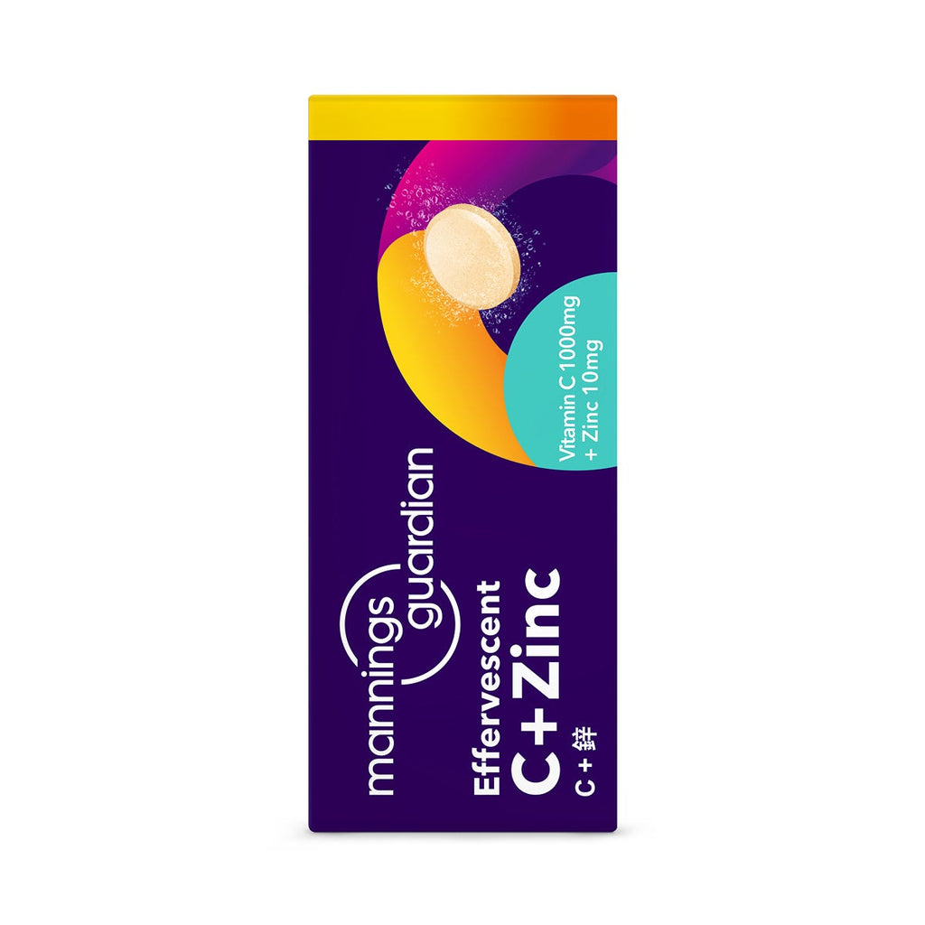 Mannings Guardian Vitamin C + Zinc Effervescent Tablets 30 Tablets — authentic Hong Kong health & beauty