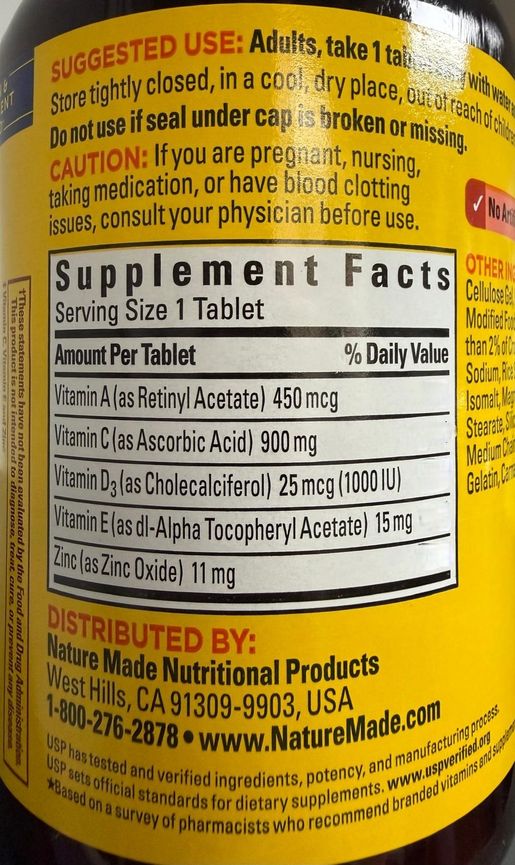 Nature Made Super C (containing Vitamin D3 and Zinc) 200 Capsules #30223 BBD:28Jun2027 — authentic Hong Kong health & beauty