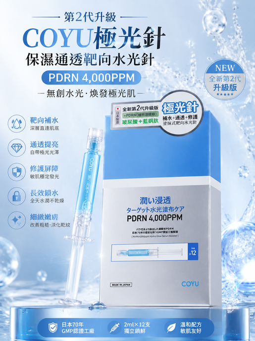 COYU 2nd Gen 4,000ppm PDRN Hydro Glow Serum Booster — authentic Hong Kong health & beauty
