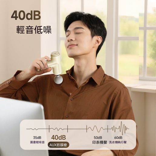 奧克斯 AUX P60 Mini Massage Gun, 14kg Force, 6 Speeds, Quiet 40dB, Portable, Muscle Recovery — authentic Hong Kong health & beauty