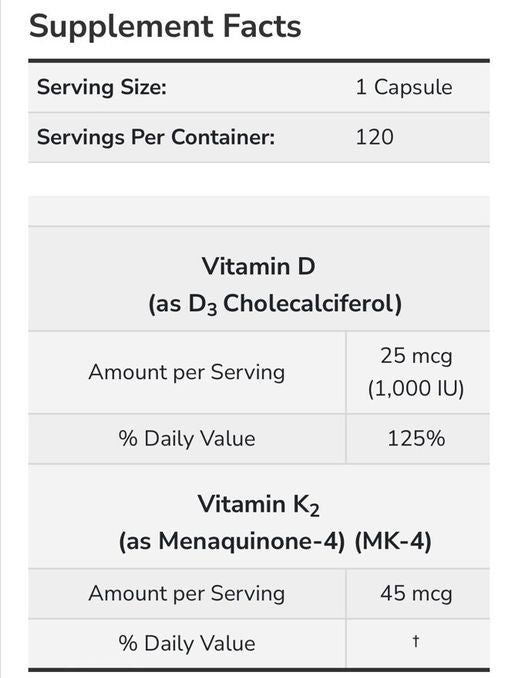 NOW Foods NOW Foods Vitamin D3 & K2 1000IU 120 Capsules [Genuine Goods] — authentic Hong Kong health & beauty