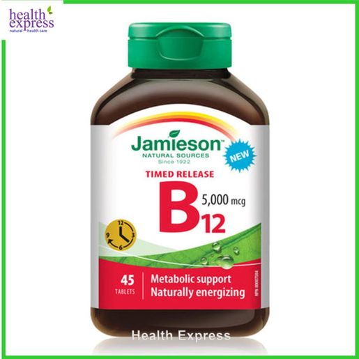 Jamieson Vitamin B12 (5000 mcg) Timed Release 45 tablets (RANDOM Packing) [Parallel Goods]#JM9127 — authentic Hong Kong health & beauty