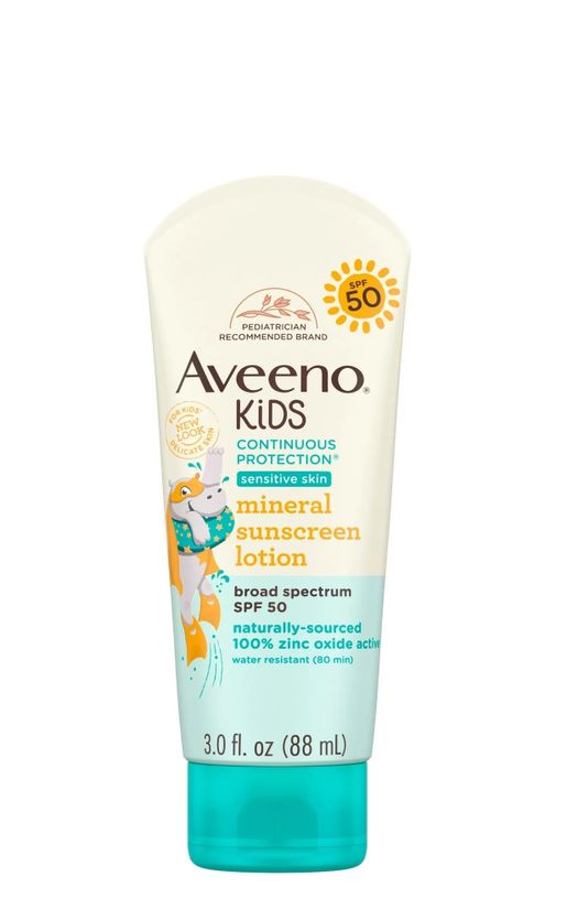 Aveeno baby Aveeno Kids Continuous Protection Mineral Sunscreen, SPF 50, 88 ml — authentic Hong Kong health & beauty