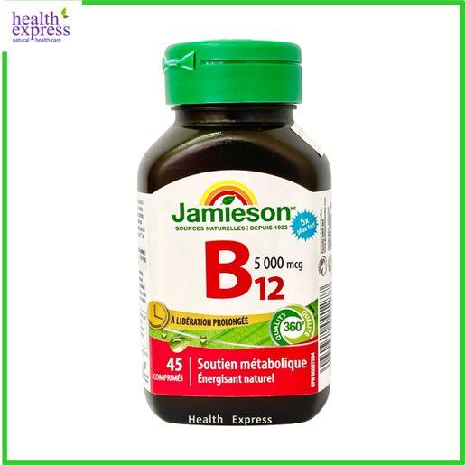Jamieson Vitamin B12 (5000 mcg) Timed Release 45 tablets (RANDOM Packing) [Parallel Goods]#JM9127 — authentic Hong Kong health & beauty