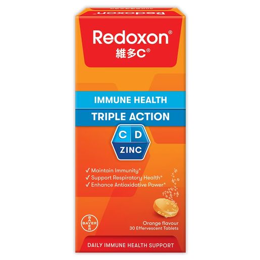 維多C Redoxon Vitamin C +D + Zinc Effervescent Tablets 30tablets [Orange Flavor] #NEW — authentic Hong Kong health & beauty