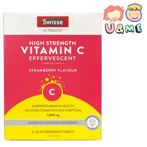 Swisse 泡騰片High Strength Vitamin C (Strawberry) 1000mg x60 effervescent tablets — authentic Hong Kong health & beauty