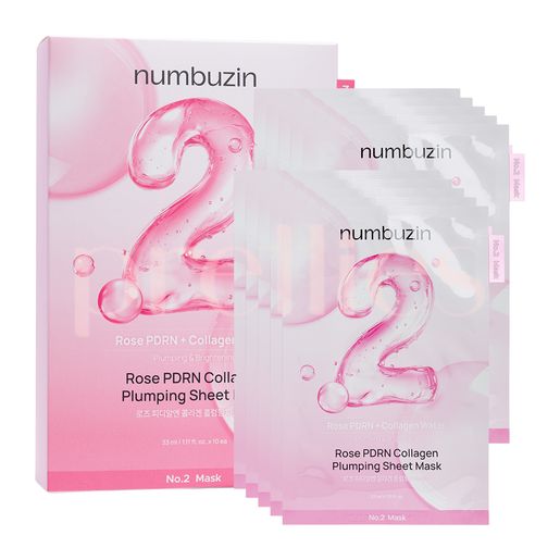 numbuz:n numbuzin No.2 Rose PDRN Collagen Plumping Mask Sheet 10pcs/Box (RandomVersion) — authentic Hong Kong health & beauty