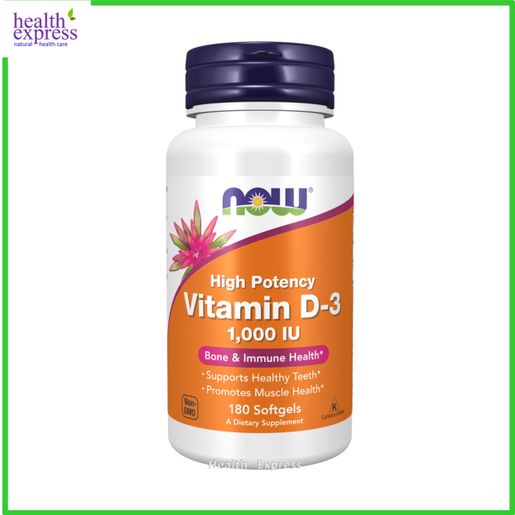 NOW Foods Now High Potency Vitamin D-3 1,000 IU 180 Softgels (RANDOM Packing) [Genuine Goods]#365 — authentic Hong Kong health & beauty