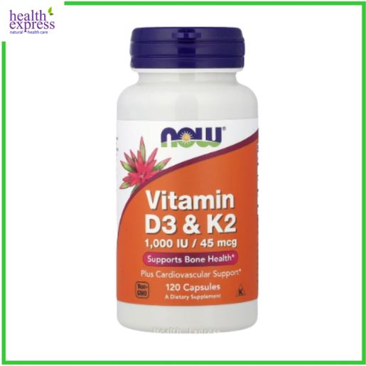 NOW Foods NOW Foods Vitamin D3 & K2 1000IU 120 Capsules [Genuine Goods] — authentic Hong Kong health & beauty