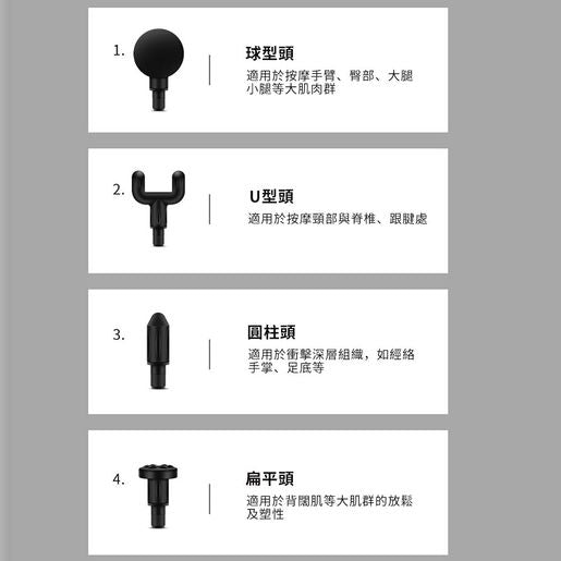 屯京 Mini Fascia Gun Massage Gun 3200 RPM Black 6-speed Variable Speed Motor 4 massage heads ABS Material Lightweight Portable — authentic Hong Kong health & beauty