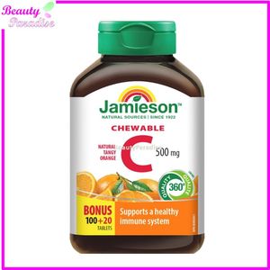 Jamieson Chewable C Orange (500 mg)120 tablets(RANDOM Packing)[Parallel Goods] — authentic Hong Kong health & beauty