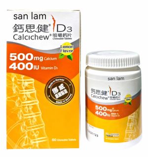 鈣思健 Cal-Sense D3 Chewable Calcium Tablets, 60 tablets (500 mg calcium + 400 IU vitamin D3). — authentic Hong Kong health & beauty