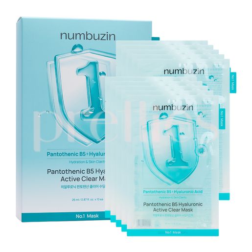 numbuz:n numbuzin No.1 Pantothenic B5 Hyaluronic Active Clear Mask Sheet 10pcs/Box — authentic Hong Kong health & beauty