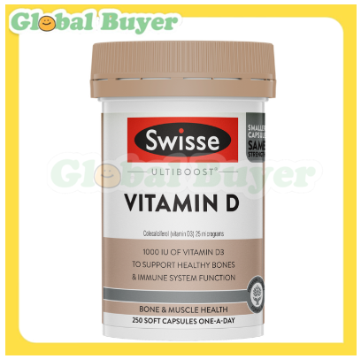 Swisse Ultiboost Vitamin D3 1000IU 250 Capsules Best Before: END JAN 2028 — authentic Hong Kong health & beauty