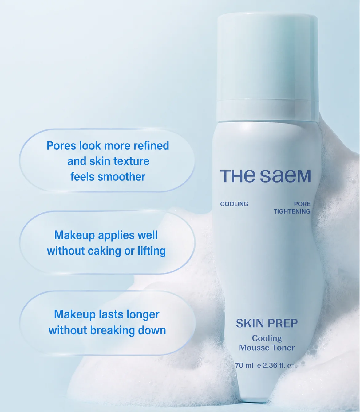 the SAEM Skin Prep Cooling Mousse Toner 70ml 8806164192467 — authentic Hong Kong health & beauty