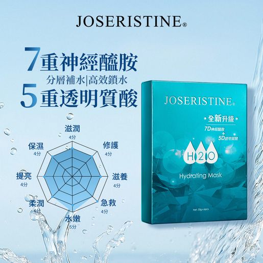 JOSERISTINE H2O Hydrating Mask Box Set (6pcs) #CHOI FUNG — authentic Hong Kong health & beauty