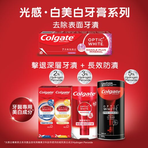 高露潔 Optic White Dazzling Mint Stain Removal Whitening Toothpaste (Random Delivery) — authentic Hong Kong health & beauty
