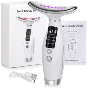 雜乜鋪 Neck and face massager with 7-color LED lights, neck beauty device (white), beauty device, lifting a — authentic Hong Kong health & beauty